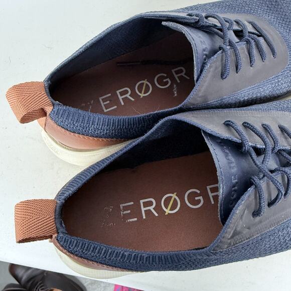 Cole Haan Zerogrand Omni Sneakers Men\'s Size 9.5 Marine Blue Lace Up Casual